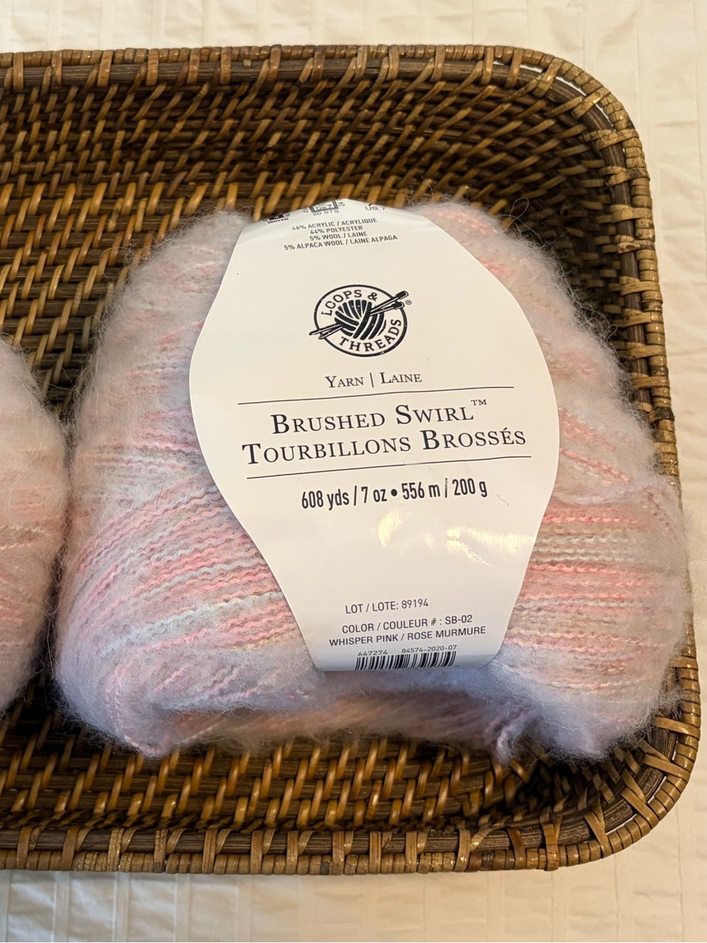 Loops & Threads Brushed Swirl Yarn - Whisper Pink